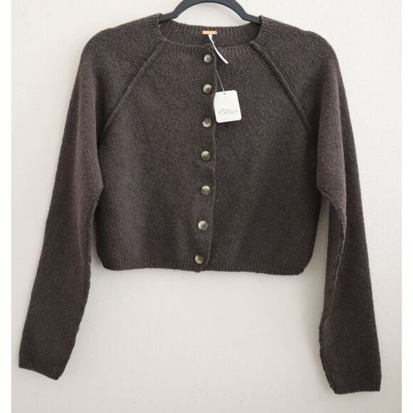 Free People Sweaters - Free People OB2127408 Women's Sz XS Chocolate Brown Sydney Shrunken Cardigan